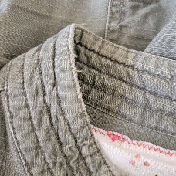 Nick Mo Anthropologie M Green Army Military Lightweight Full Zip Cropped‎ Jacket - Picture 3 of 11